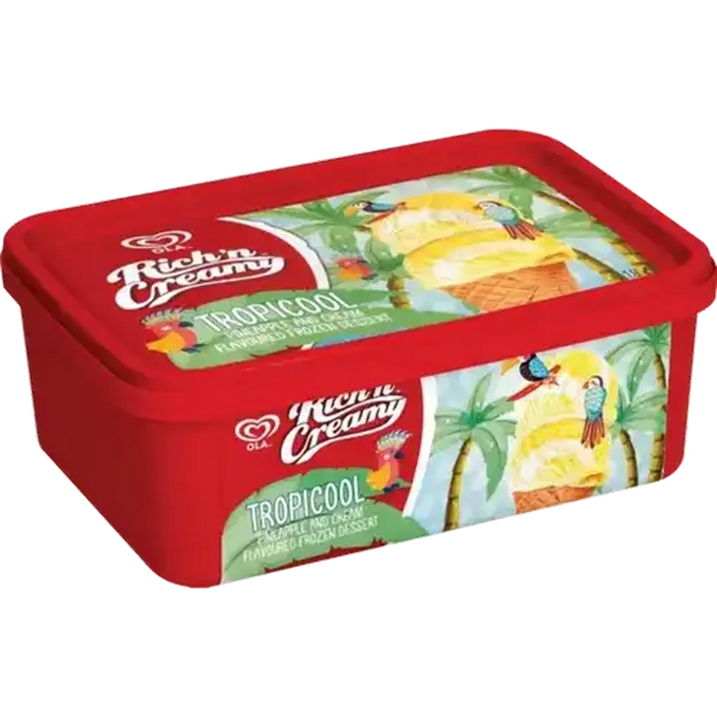 Image of Ola Rich 'n Creamy Pineapple & Cream Flavoured Ice Cream 1.8L