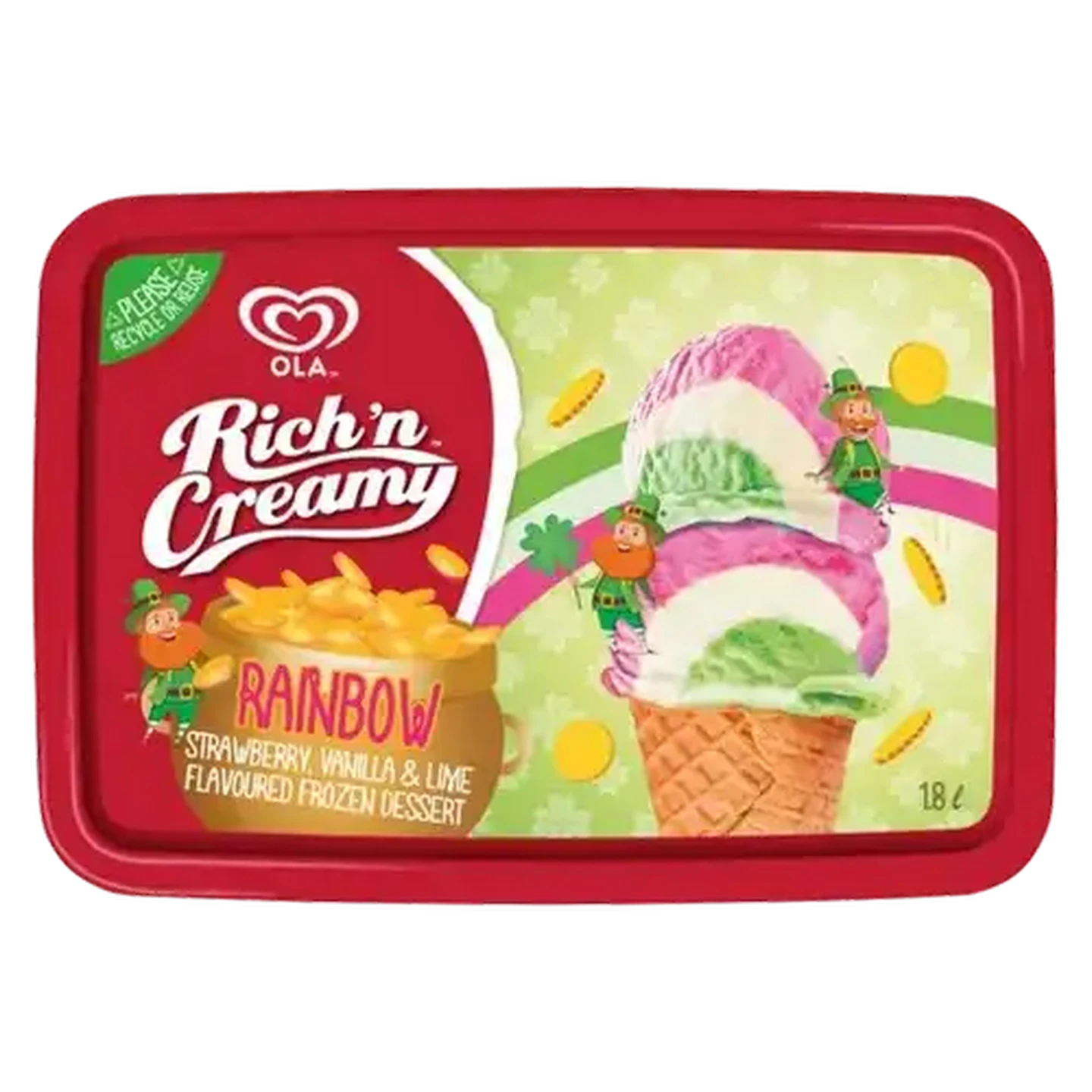 Image of Ola Rich 'n Creamy Rainbow Ice Cream 1.8L