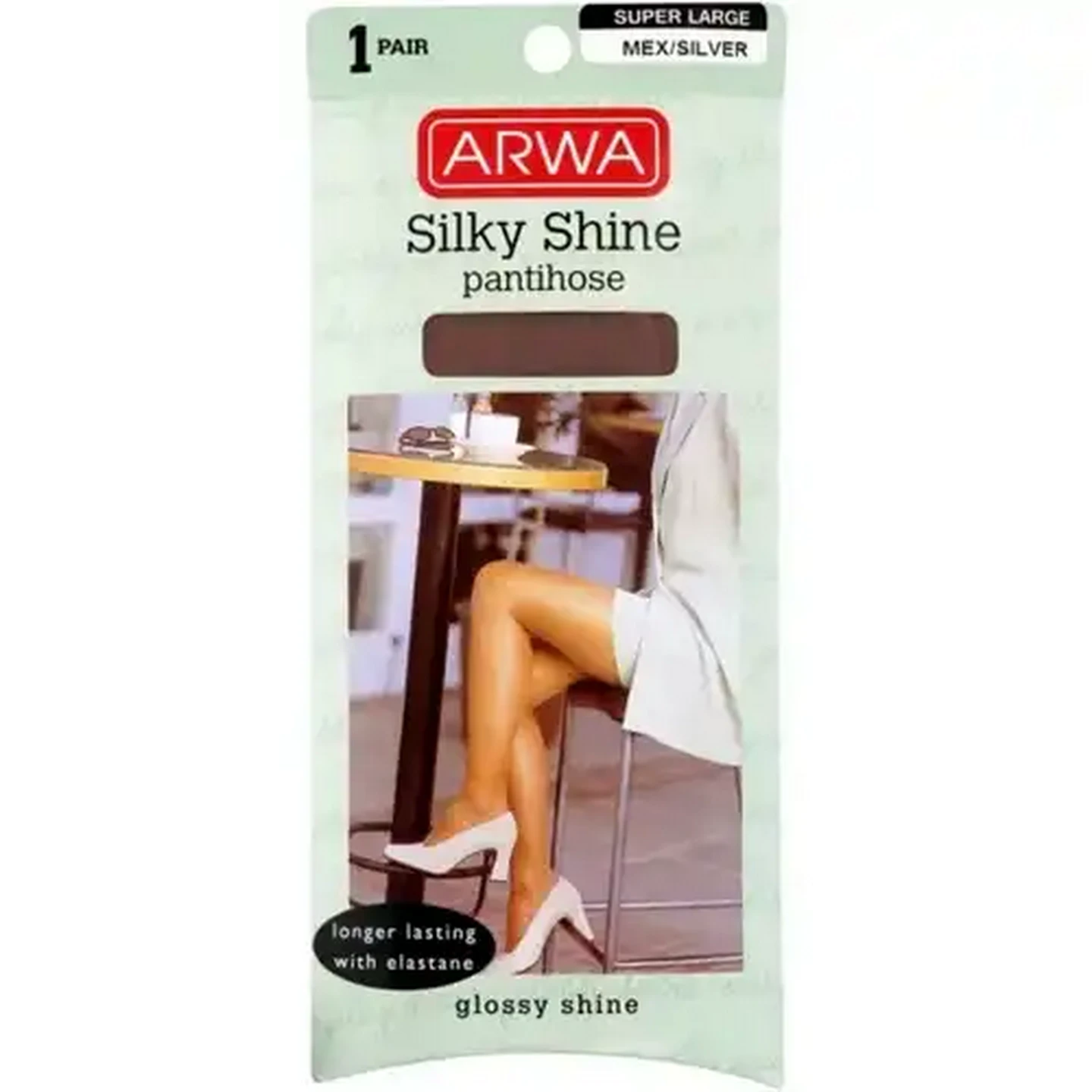 Image of Arwa Silky Shine Mexican Silver Pantihose Super Large