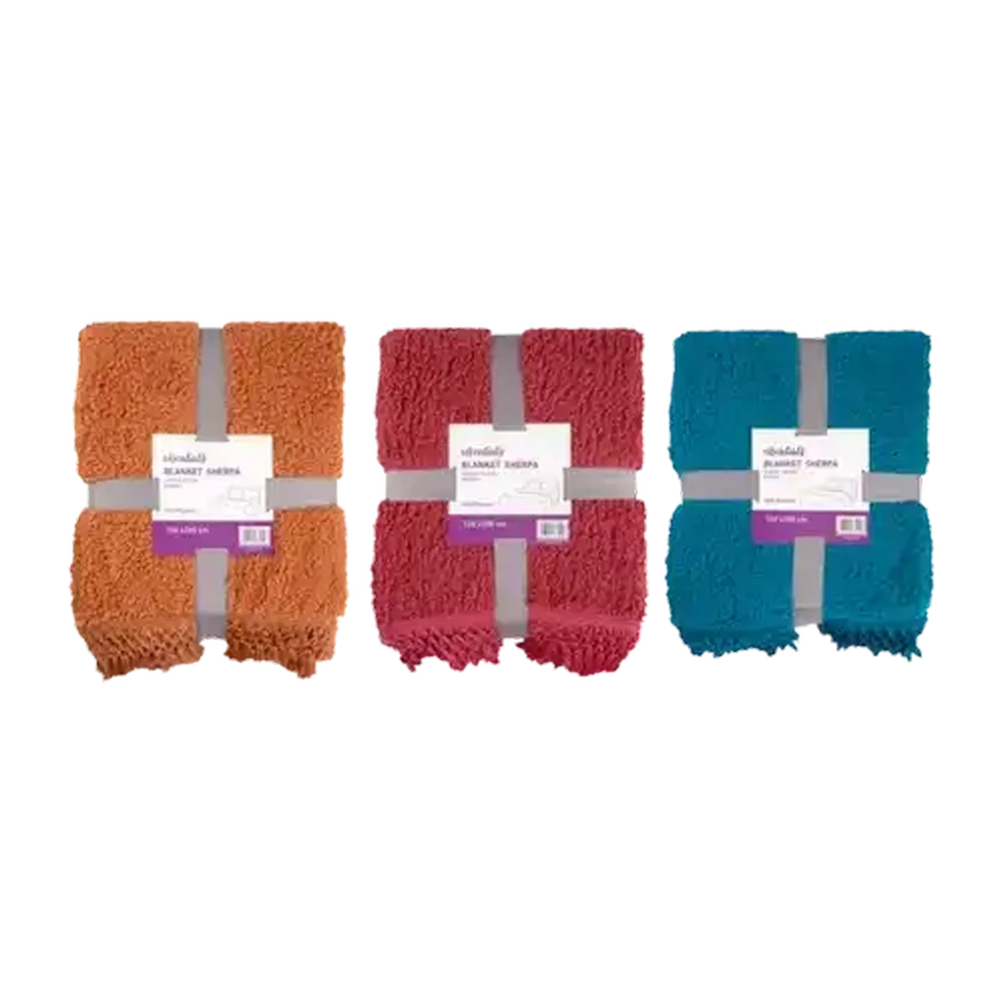 Image of Essentials Tassel Sherpa Blanket 150 x 200cm (Colour May Vary)