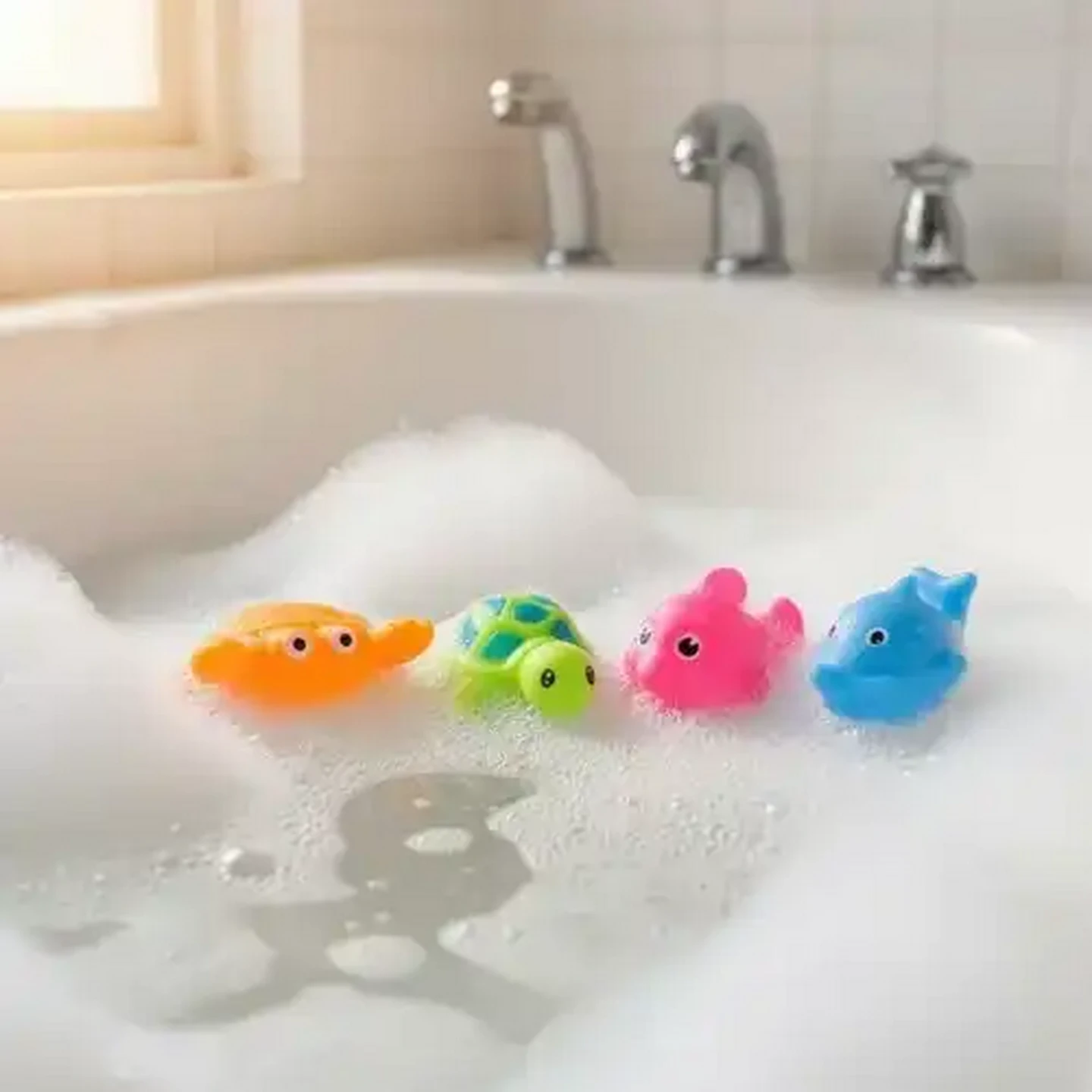 Image of Jolly Tots Toy Animal Bath Squeakers 3 Piece 3 Months +
