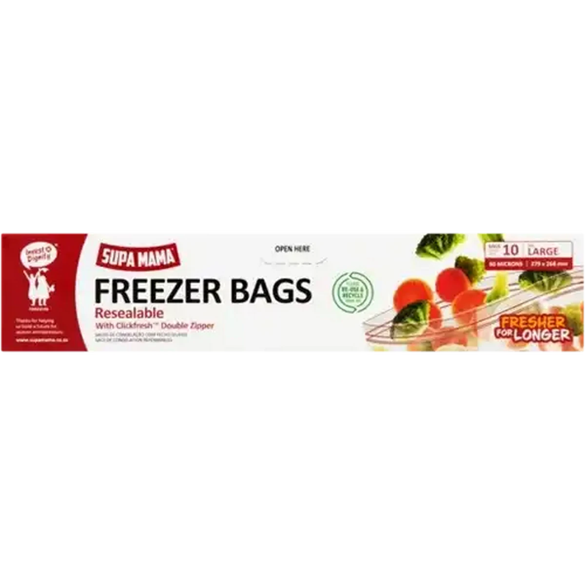 Checkers Sixty60 | Supa Mama Large Resealable Freezer Bags 10 Pack