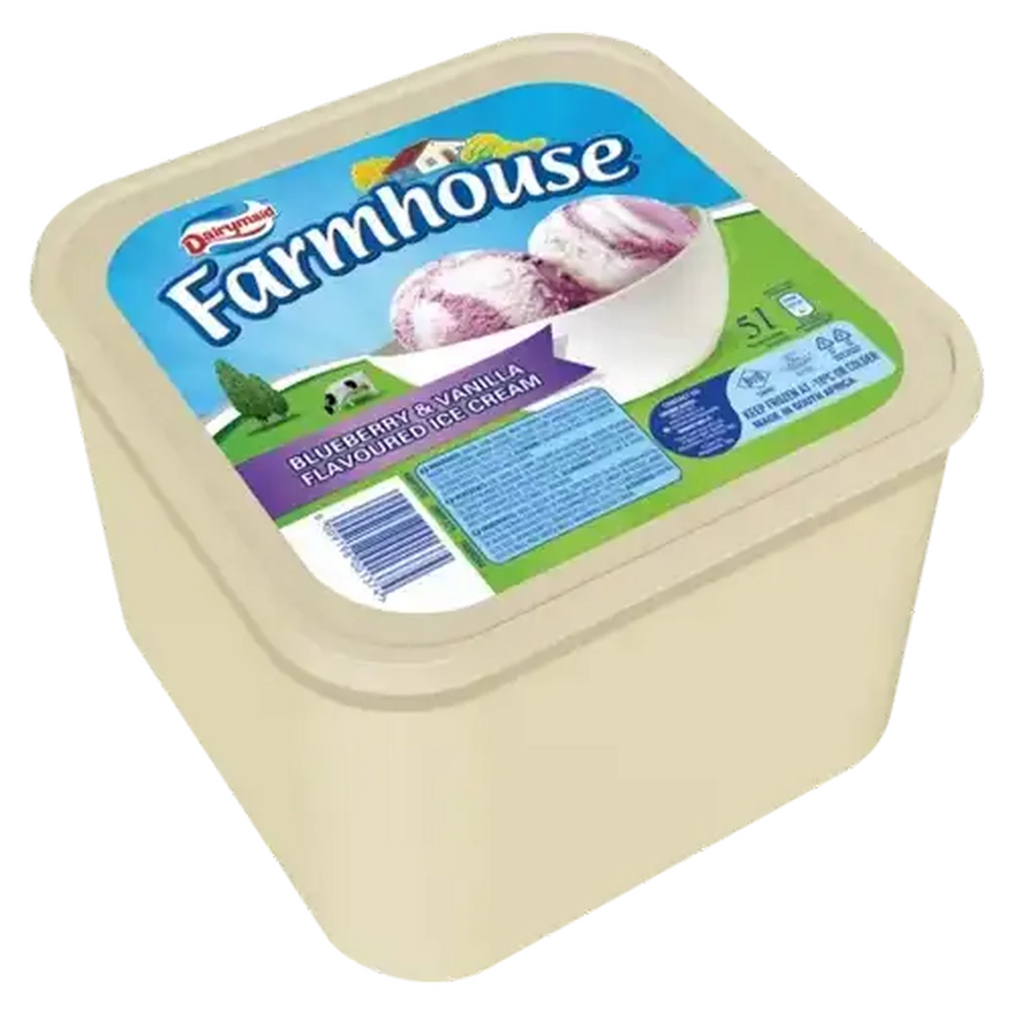 Image of Dairymaid Farmhouse Blueberry & Vanilla Flavoured Ice Cream Tub 5L