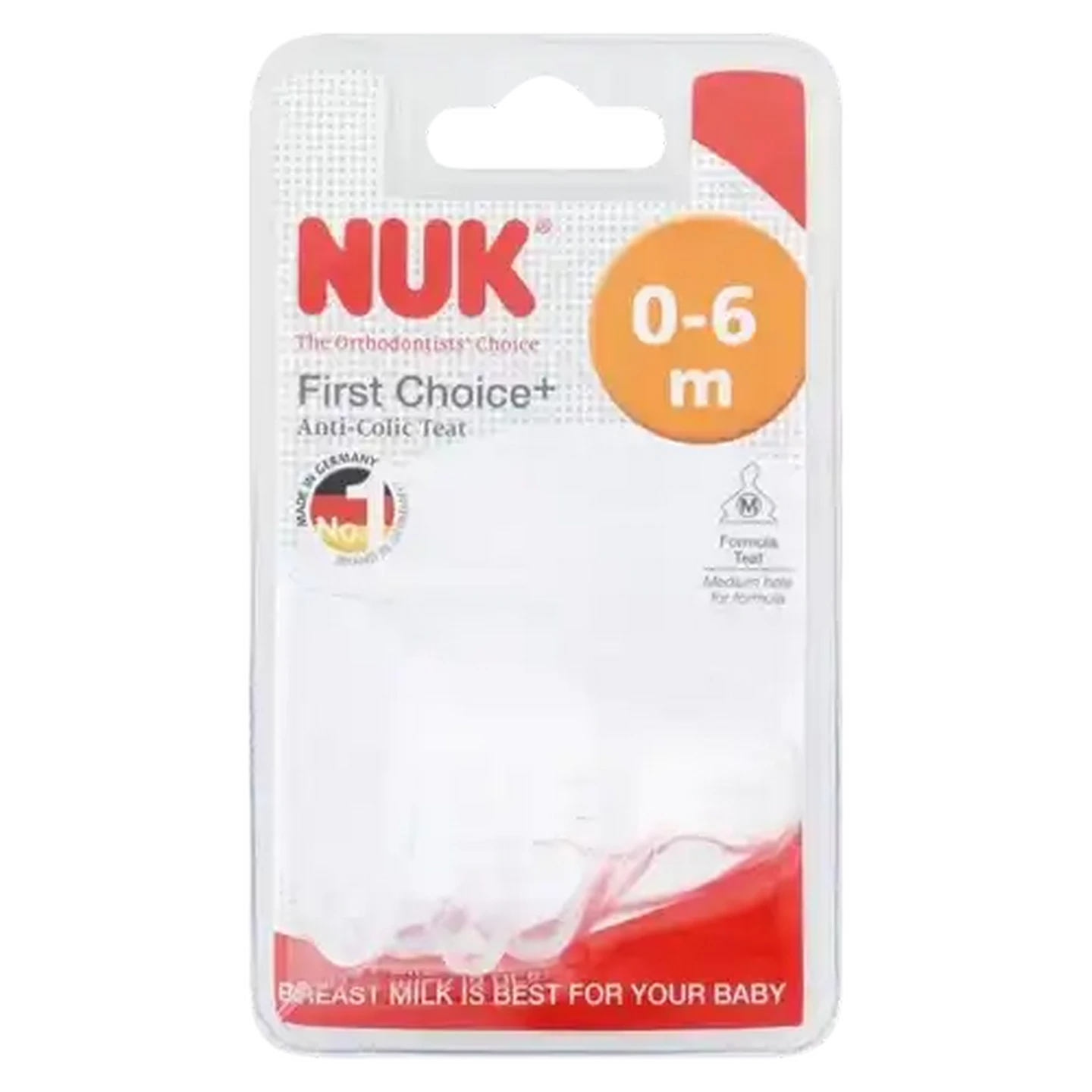 Image of NUK Anti-Colic Silicone Medium Teats 0-6 Months 2-Pack