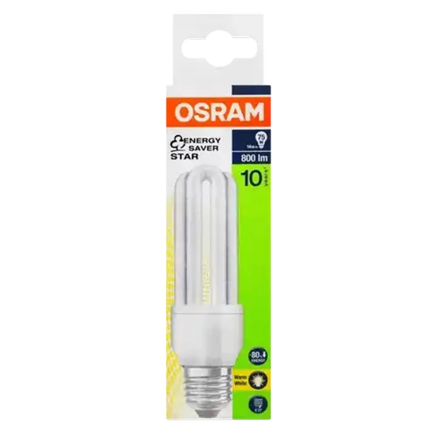 Image of OSRAM Warm White CFL/E27 Energy Saver Screw-in Globe 14W
