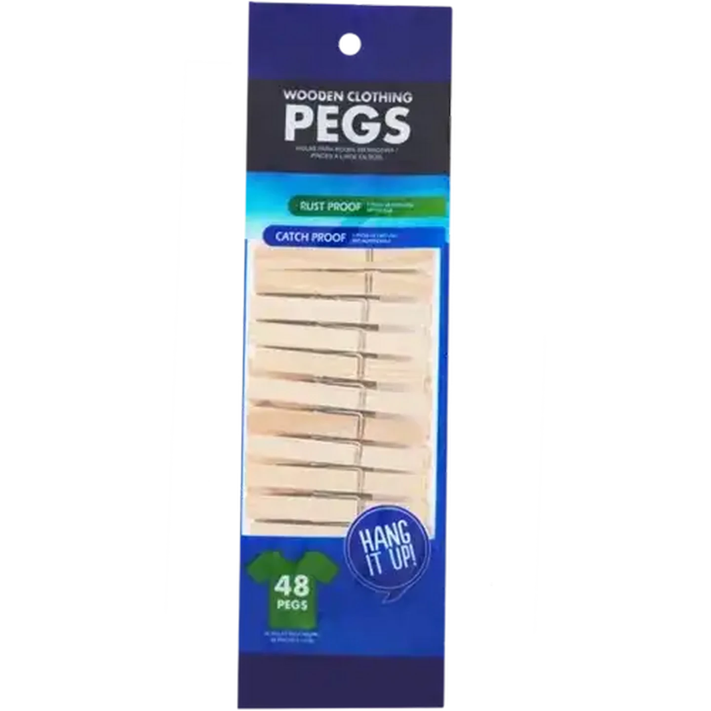 Image of Wooden Clothing Pegs 48-Pack