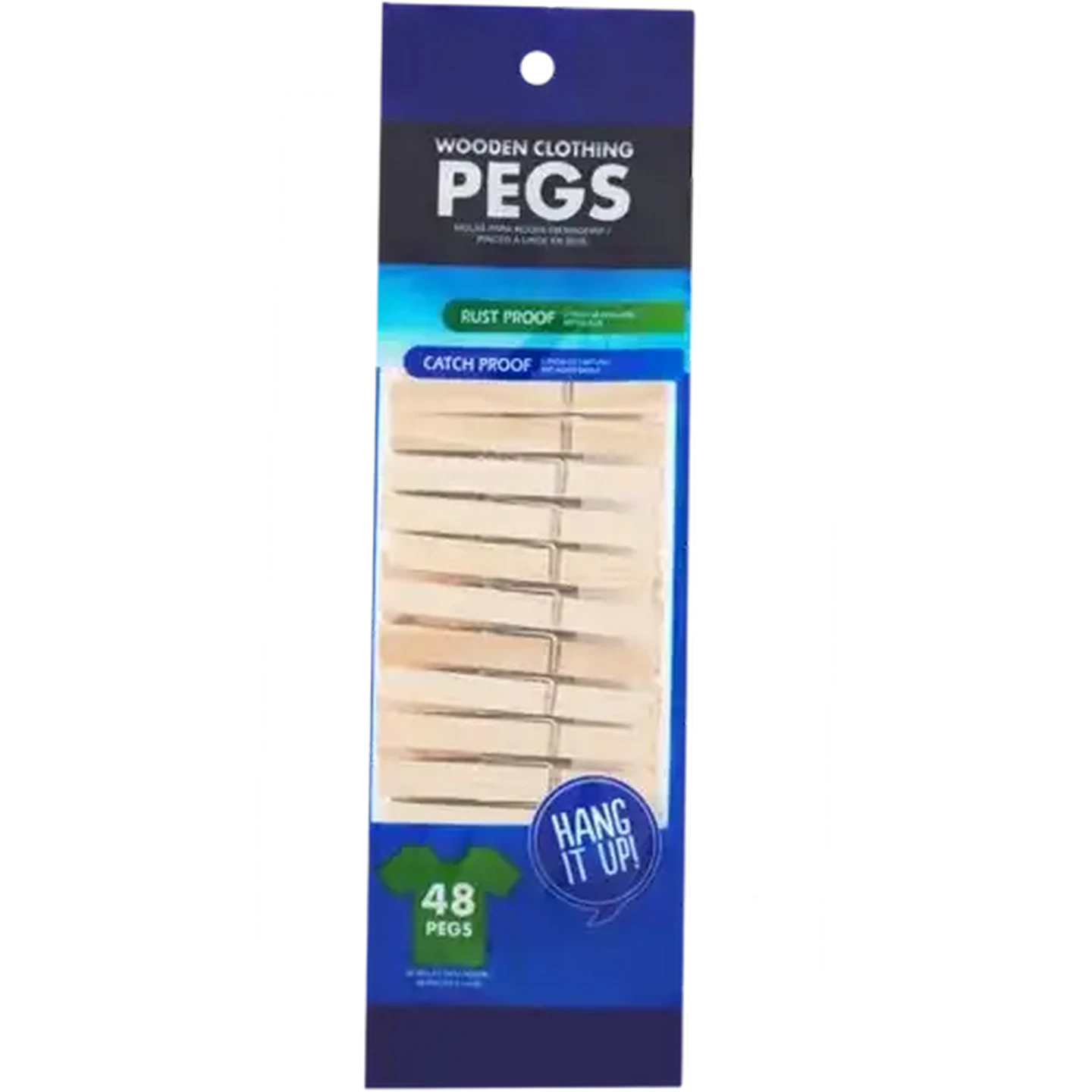 Image of Wooden Clothing Pegs 48-Pack