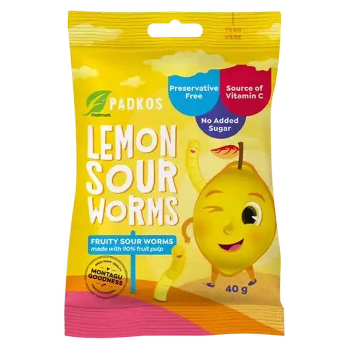 Checkers Sixty60 | Padkos Lemon Sour Worms 40g