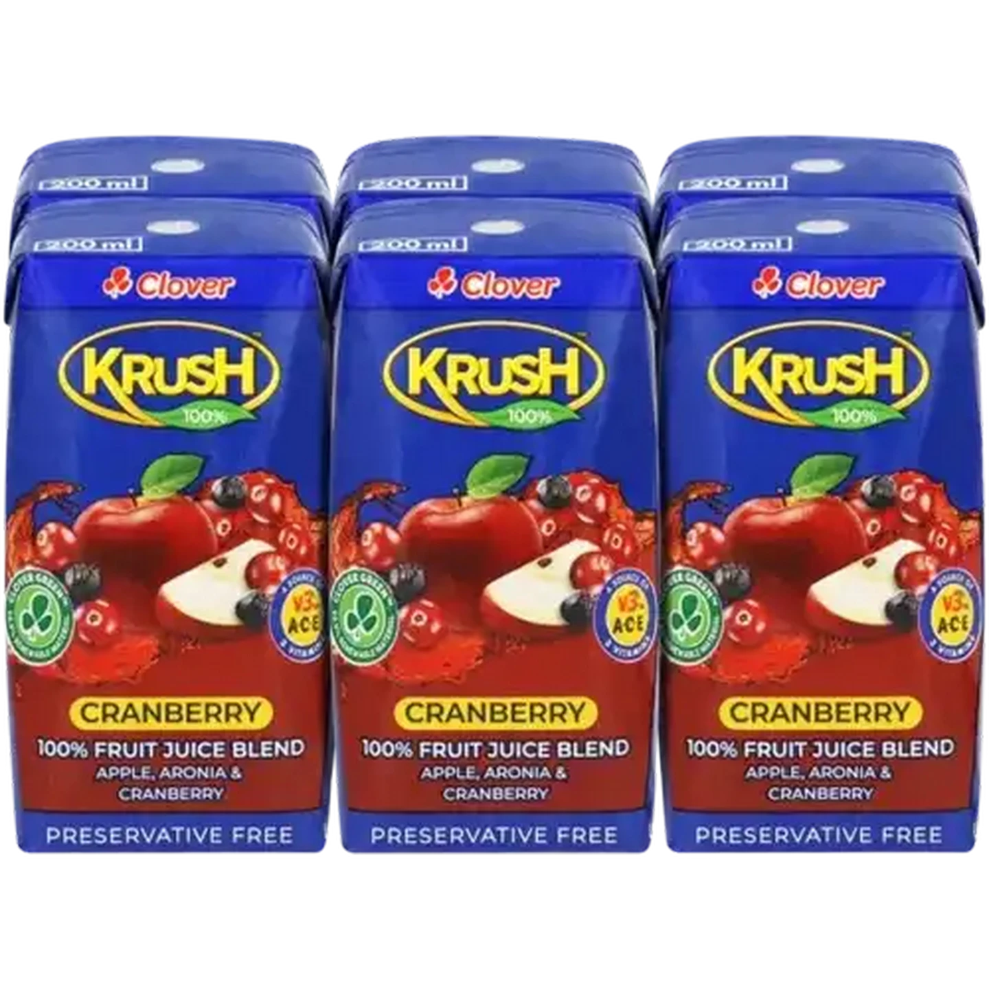 Checkers Sixty60 | Krush 100% Cranberry Juice Blend Boxes 6 x 200ml