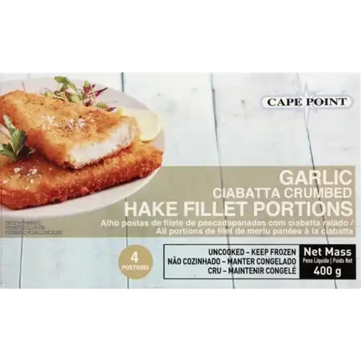 Checkers Sixty60 | Cape Point Frozen Garlic Ciabatta Crumbed Hake ...