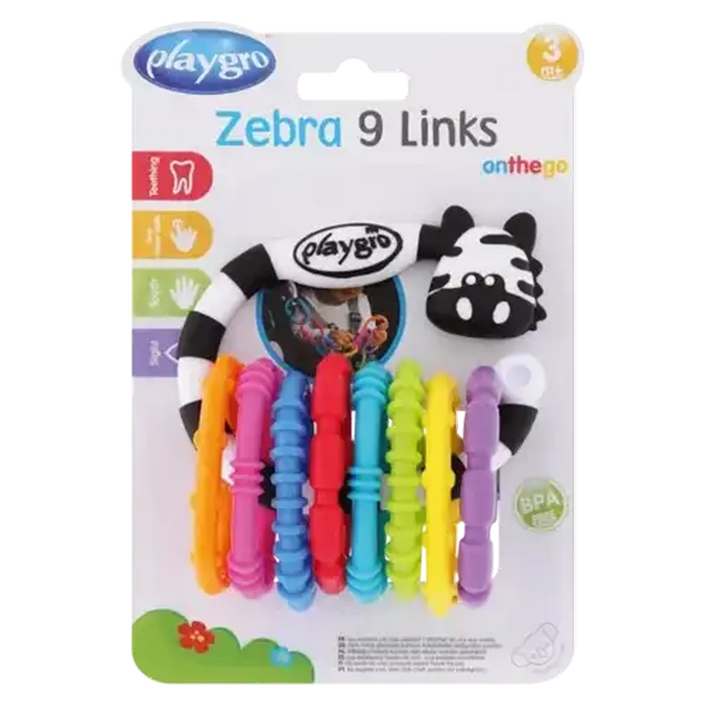Image of Playgro Zebra 9 Piece Links 3 Months+