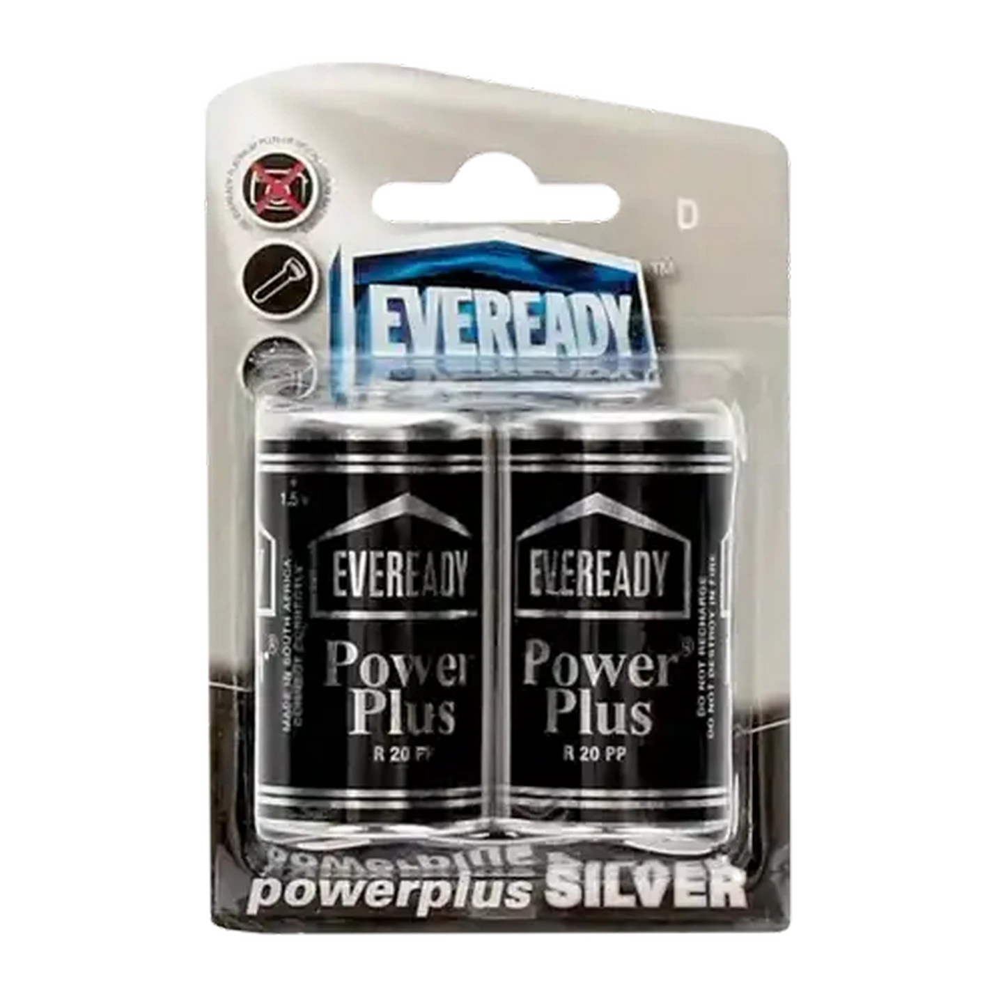 Image of Eveready Power Plus D Zinc Carbon Batteries 2-Pack