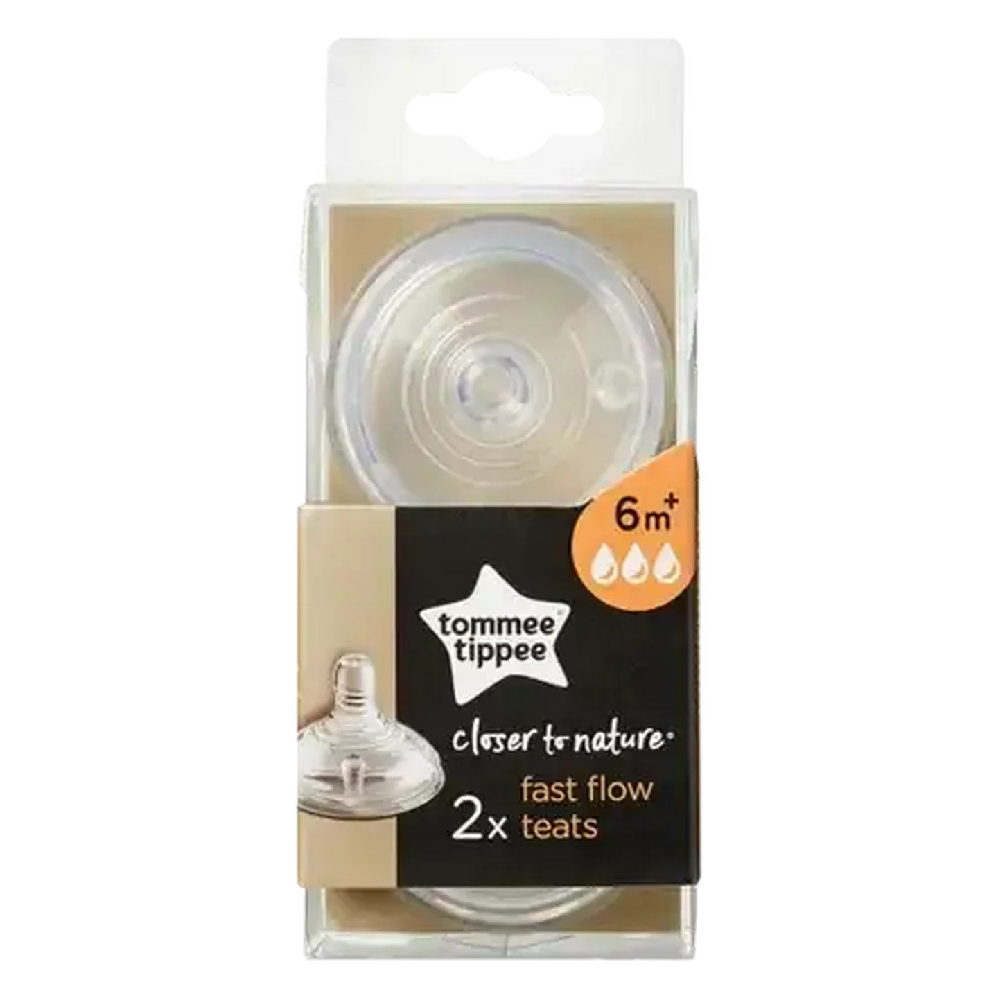 Image of Tommee Tippee Natural Start Fast Flow Teat 6 Months + 2-Pack