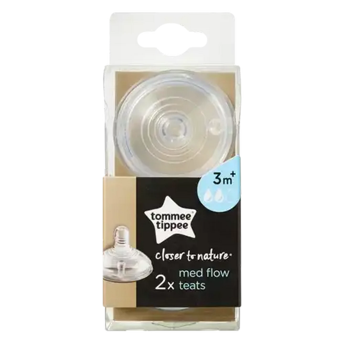 Image of Tommee Tippee Natural Start Medium Flow Teat 3 Months + 2-Pack