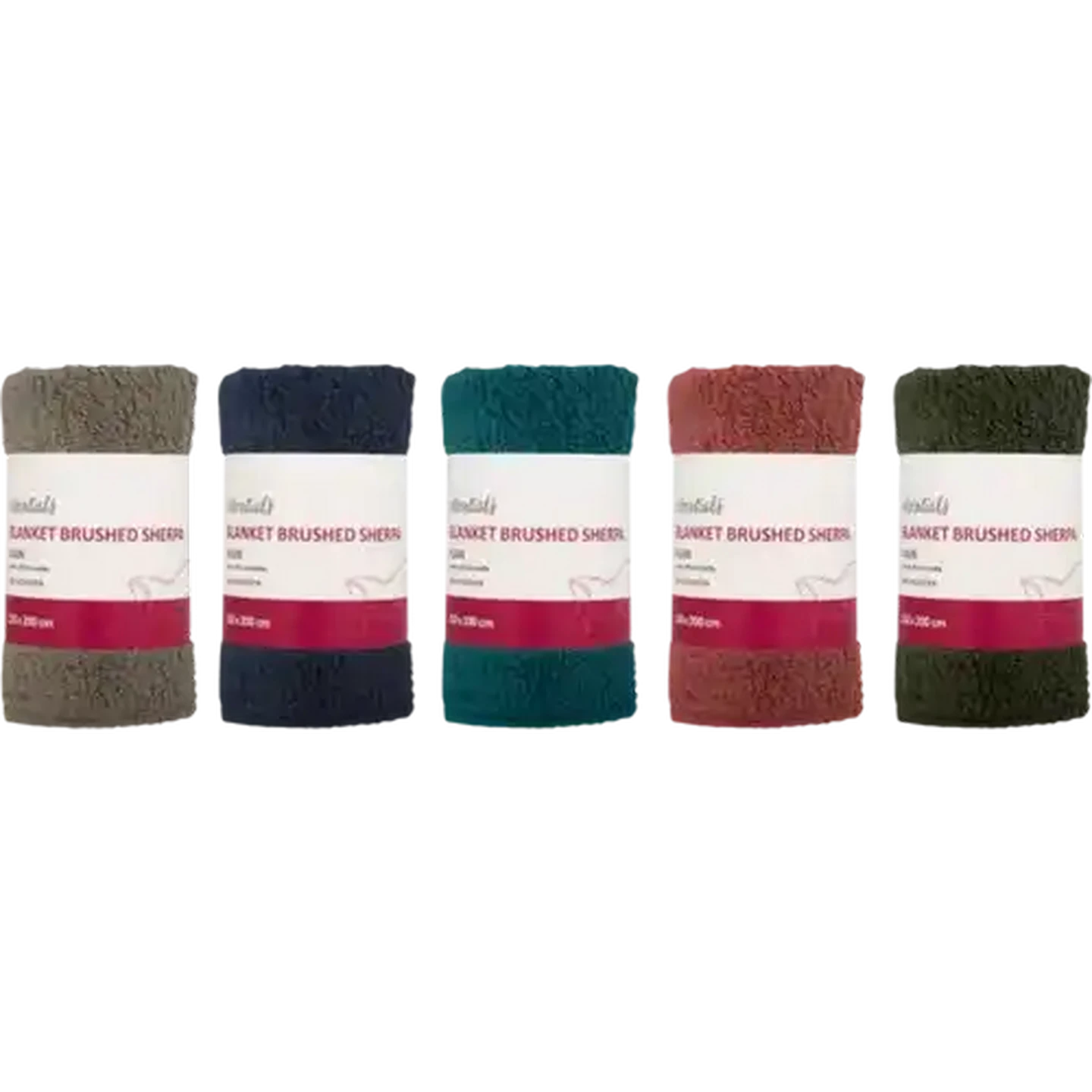 Image of Essentials Plain Brushed Sherpa Blanket 150 x 200cm (Colour May Vary)