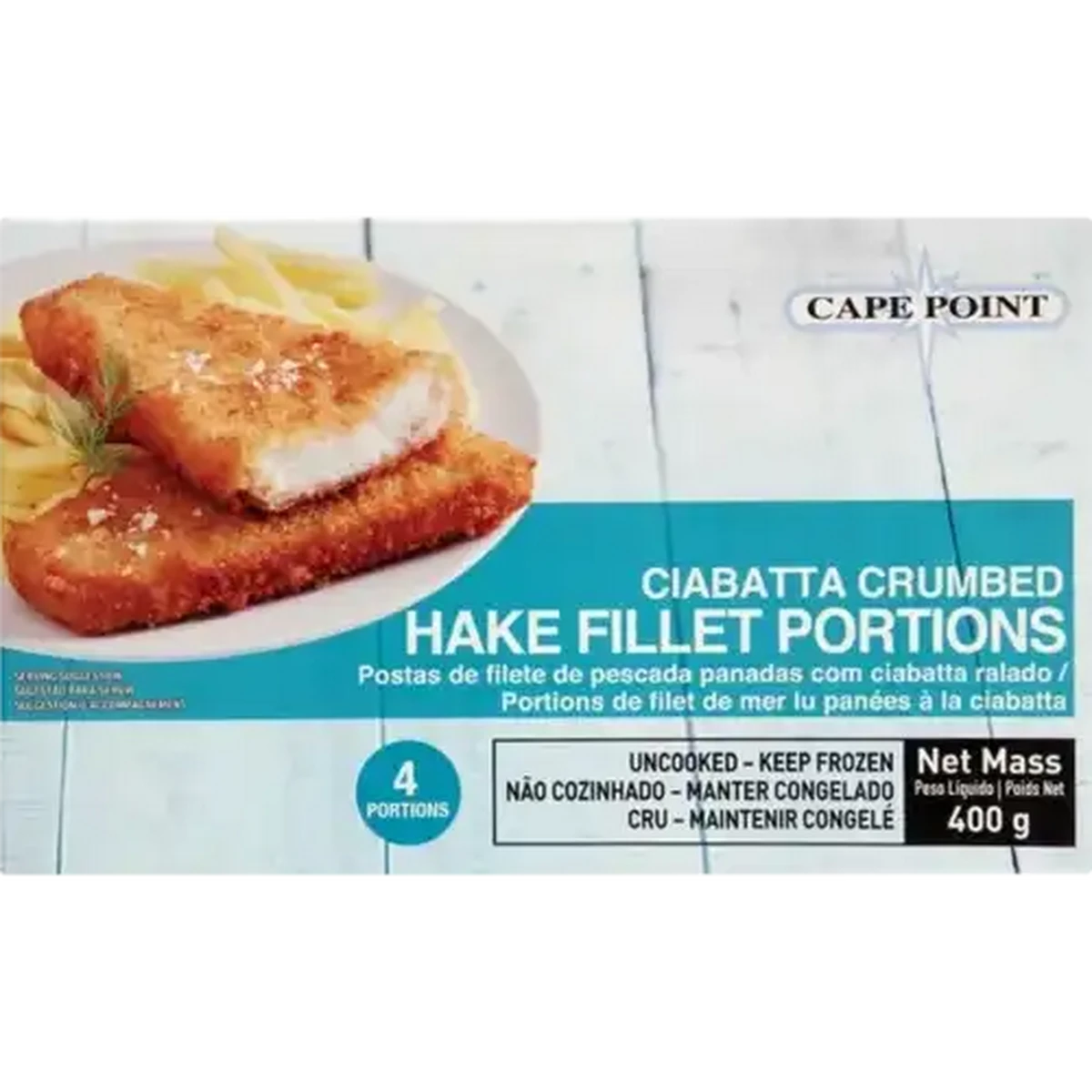 Checkers Sixty60 | Cape Point Frozen Ciabatta Crumbed Hake Portions 400g