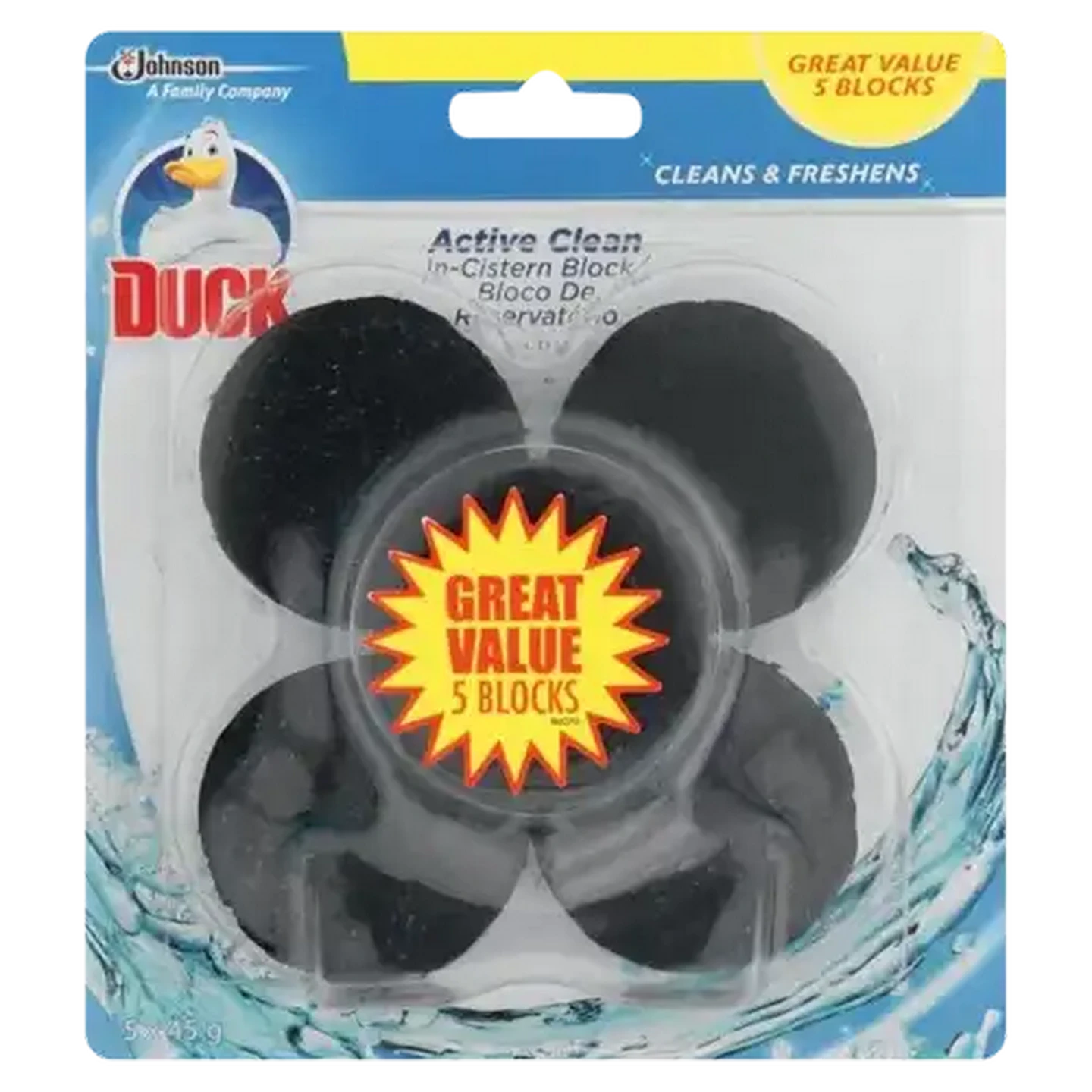 Checkers Sixty60 | Duck 3-In-1 Active Clean In-Cistern Block 5 x 45g