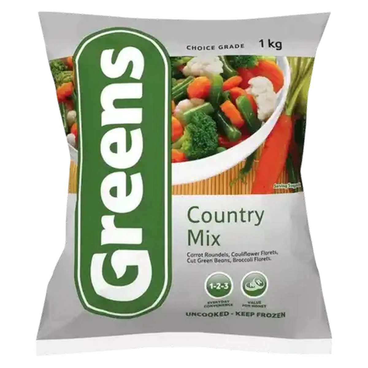 Checkers Sixty60 | Greens Frozen Vegetables Country Mix 1kg