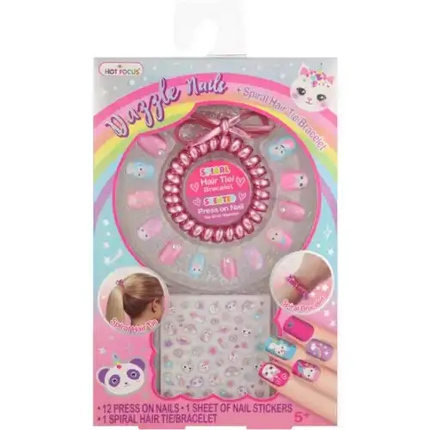 Image of Hot Focus Dazzle Nails Set 14 Piece (Colour May Vary)