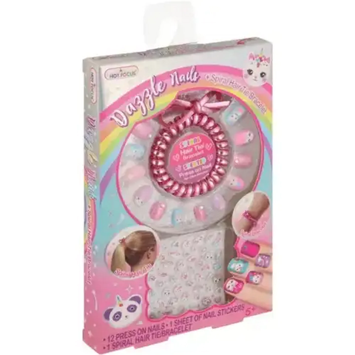 Image of Hot Focus Dazzle Nails Set 14 Piece (Colour May Vary)