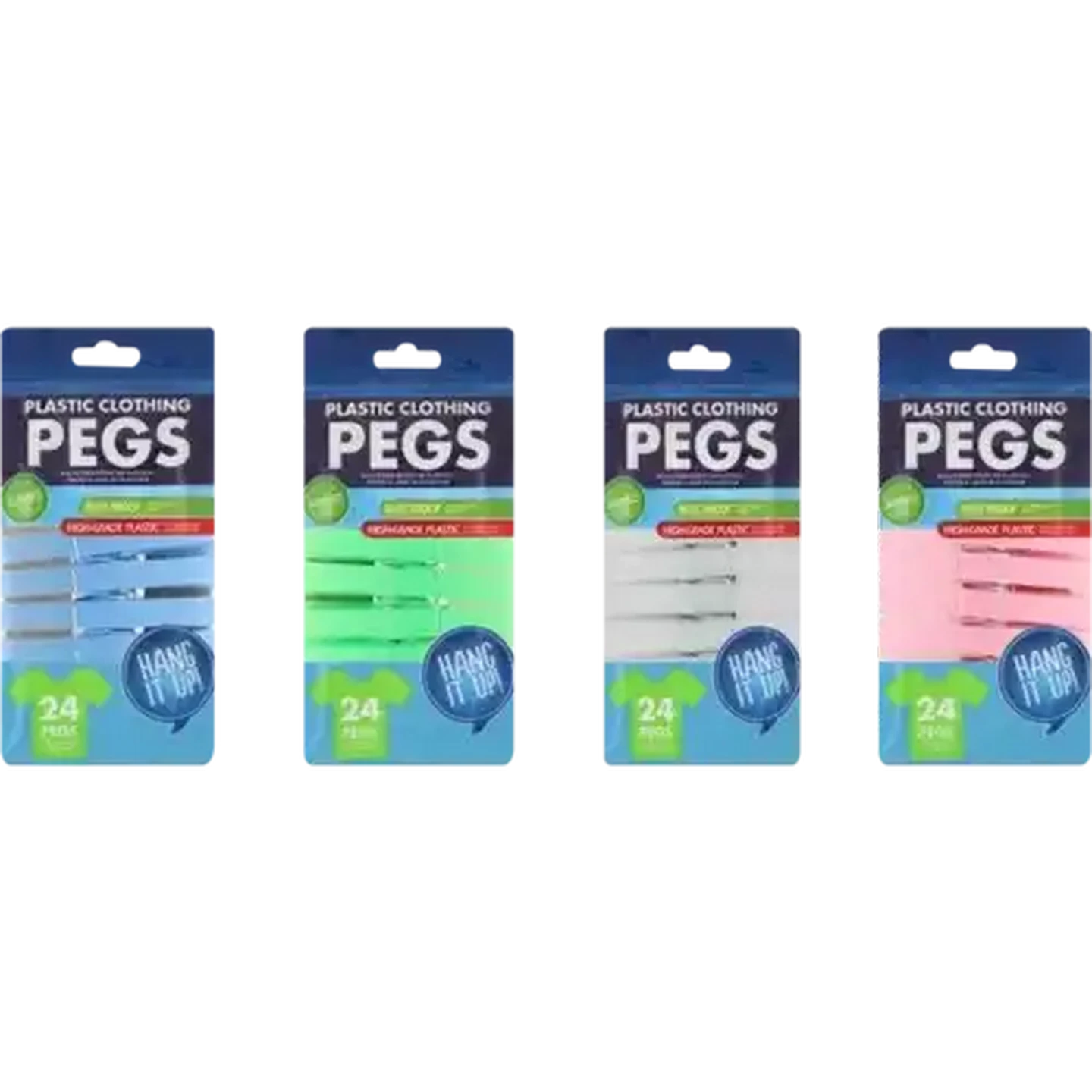 Image of Jumbo Plastic Clothes Pegs 24-Pack (Colour May Vary)