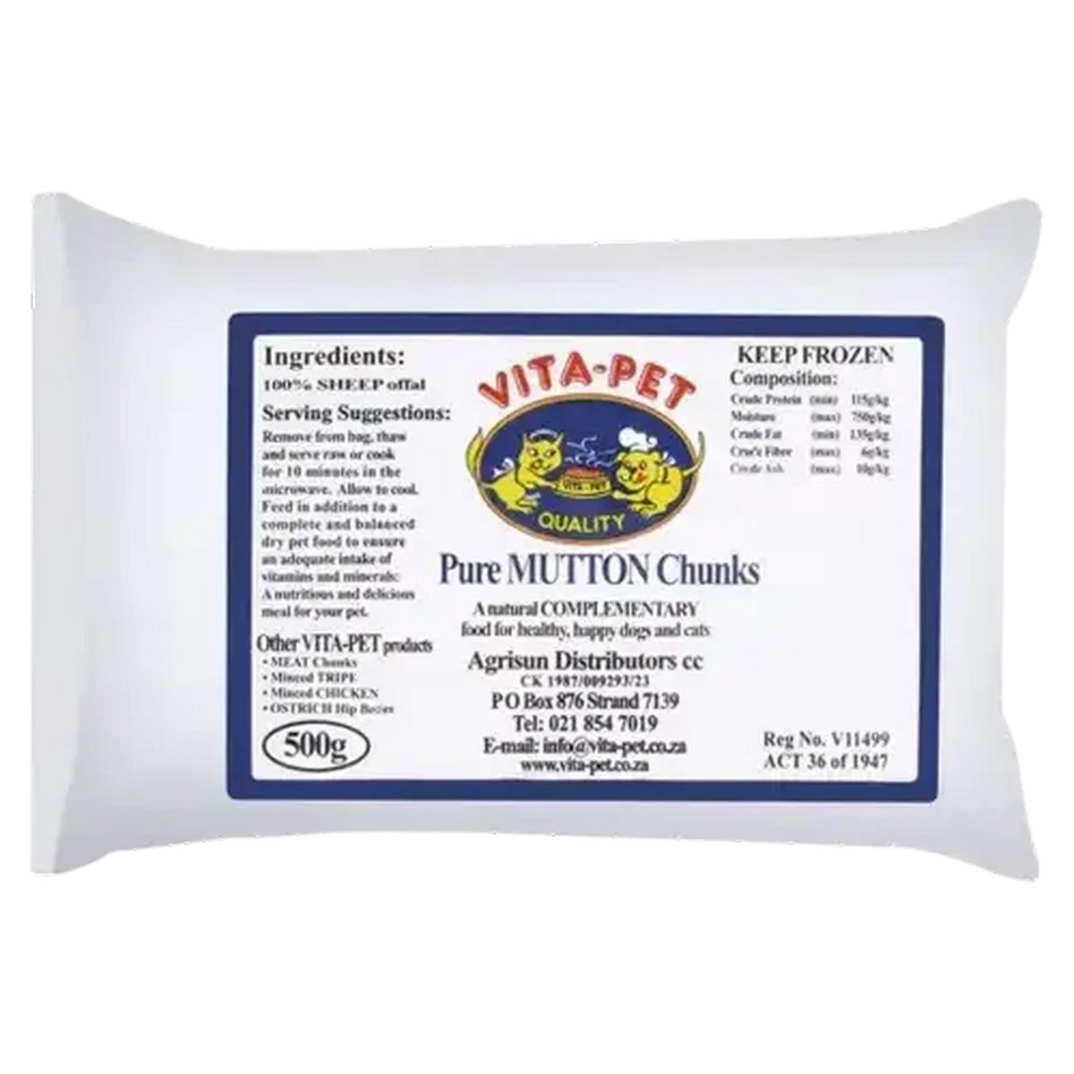 Checkers Sixty60 | VITA-PET Frozen Pure Mutton Chunks Flavoured Pet ...