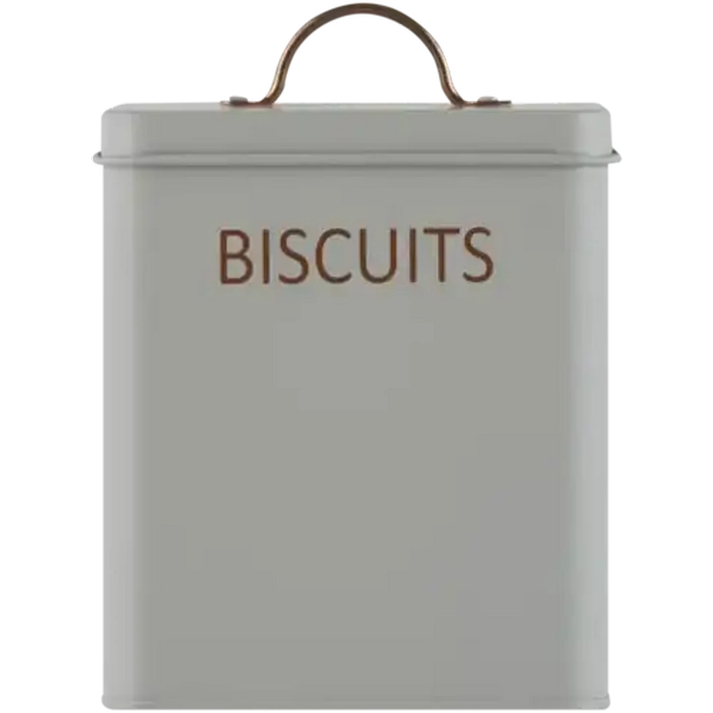 Image of Grey & Rose Gold Steel Biscuit Tin 14 x 14 x 16cm