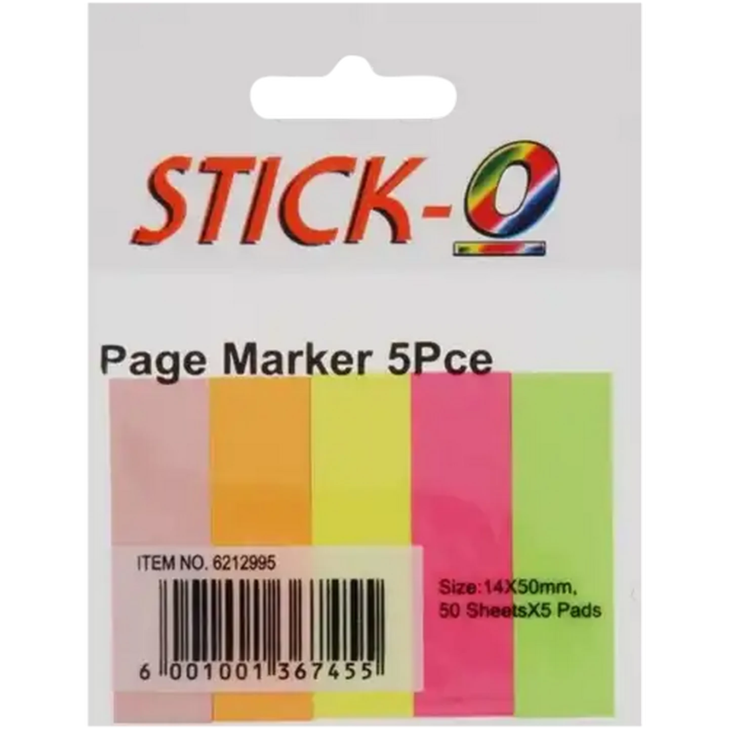 Image of Stick-O Multicoloured Page Marker 5-Pack