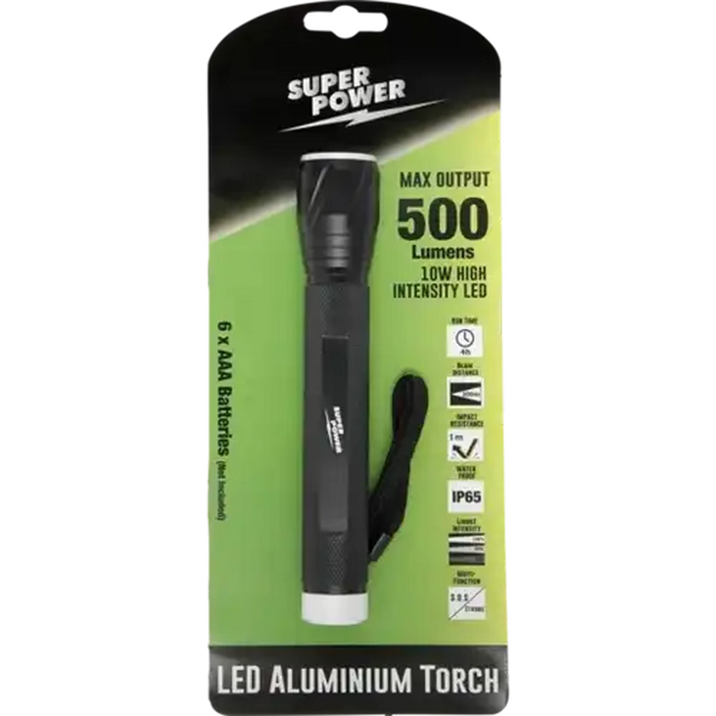 Image of Super Power Black Aluminium LED Torch 10W