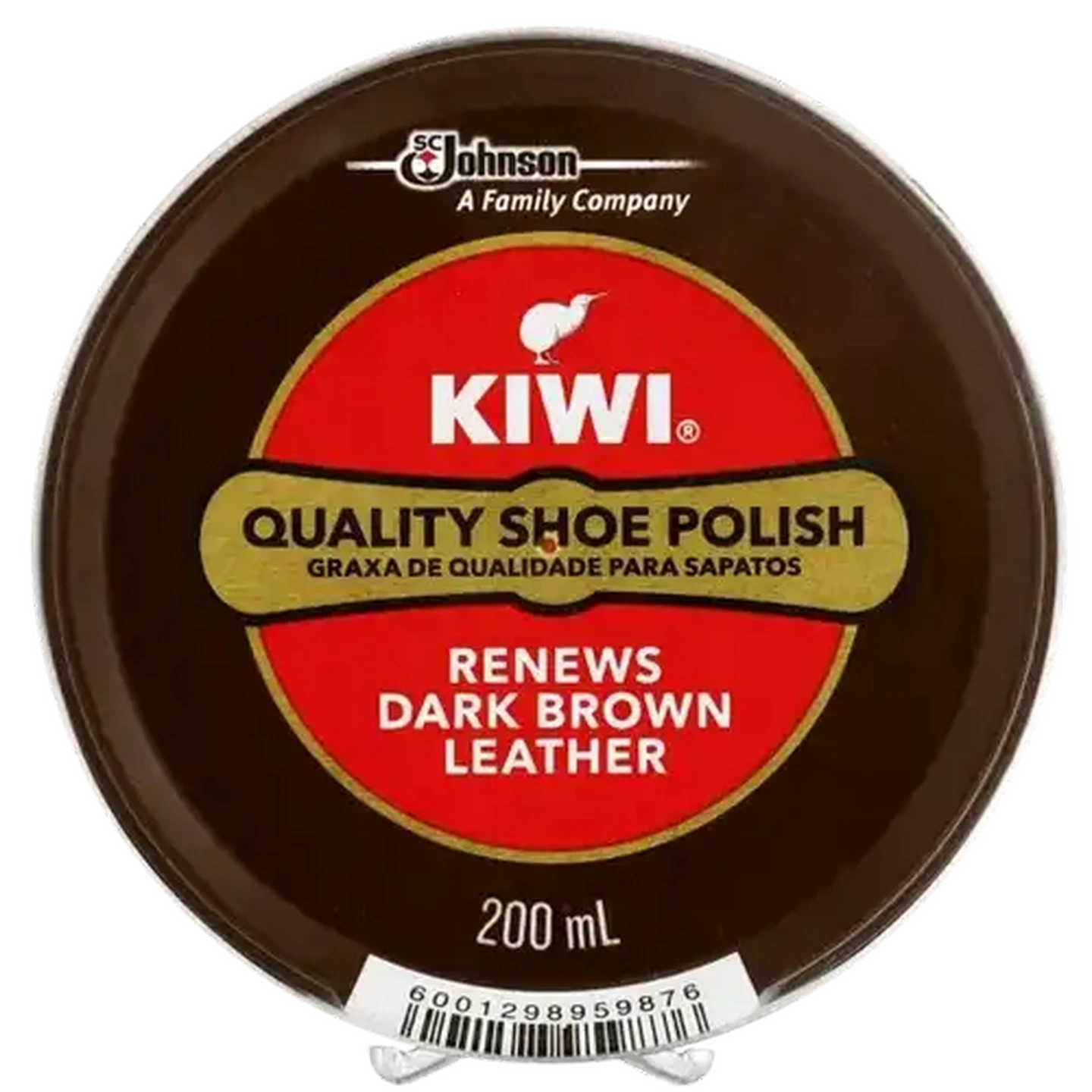 Image of Kiwi Dark Brown Leather Shoe Polish 200ml