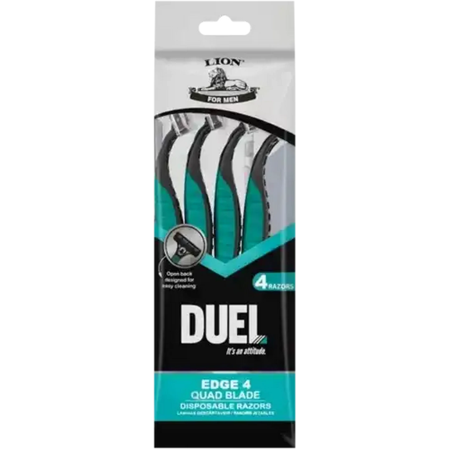 Checkers Sixty60 | Lion for Men Duel Edge 4 Quad Blade Disposable