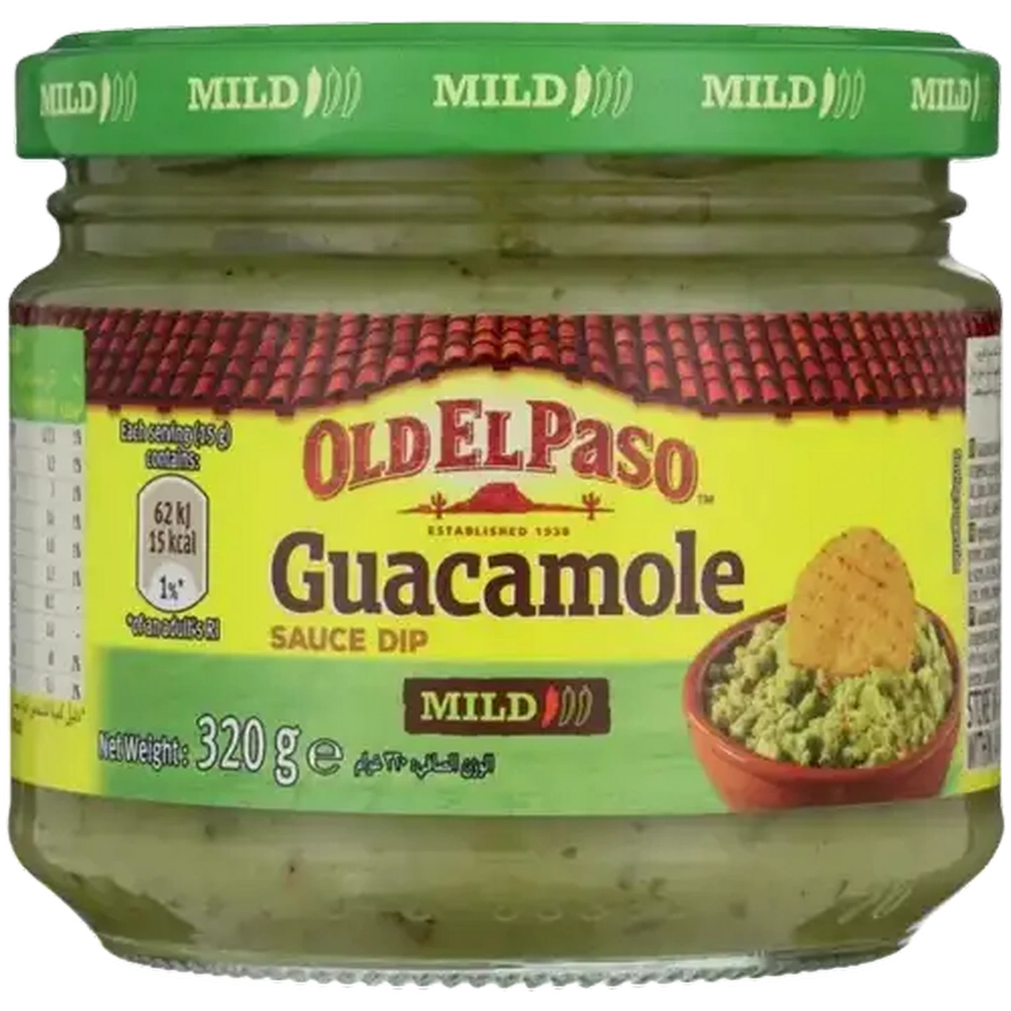 Image of Old El Paso Mild Guacamole Sauce Dip 320g