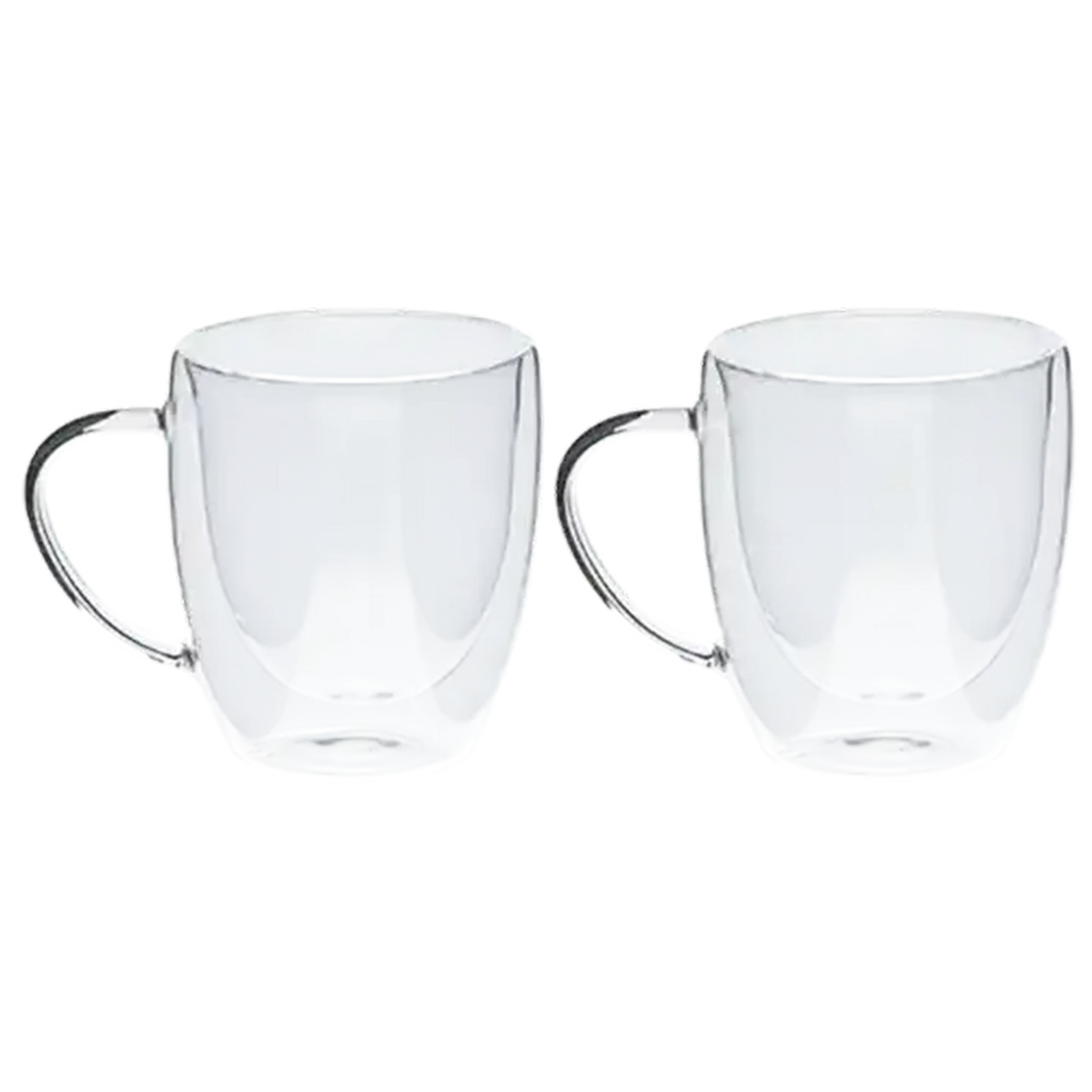 Image of Home Discovery Cafecito Glass Double Wall Latte Mugs 340ml 2-Pack