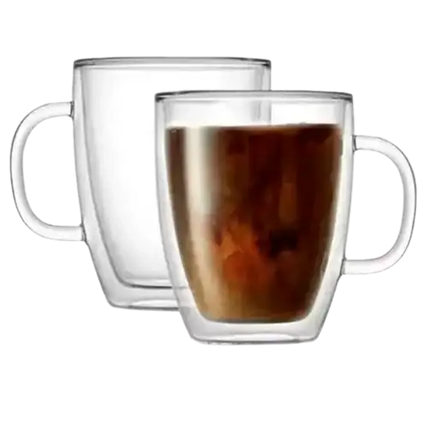 Image of Home Discovery Cafecito Glass Double Wall Latte Mugs 340ml 2-Pack