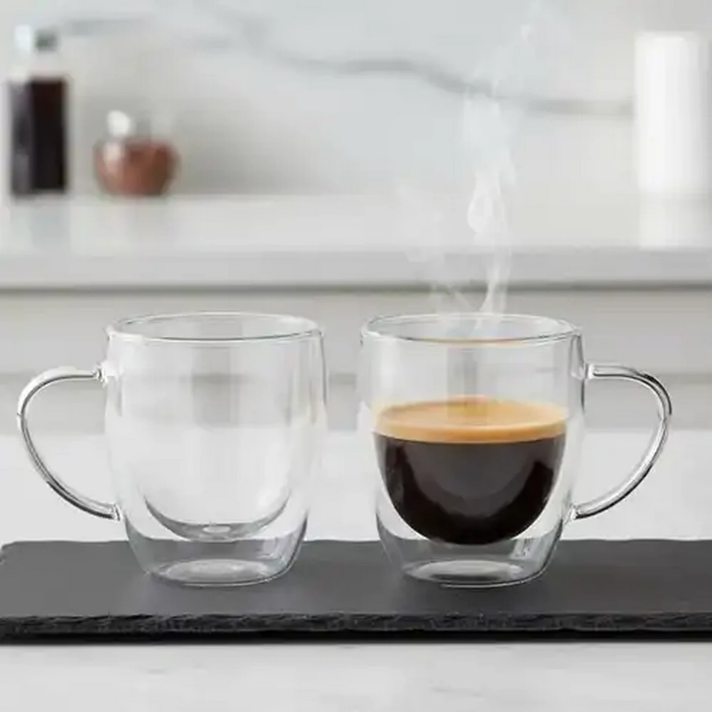 Image of Home Discovery Cafecito Glass Double Wall Latte Mugs 340ml 2-Pack