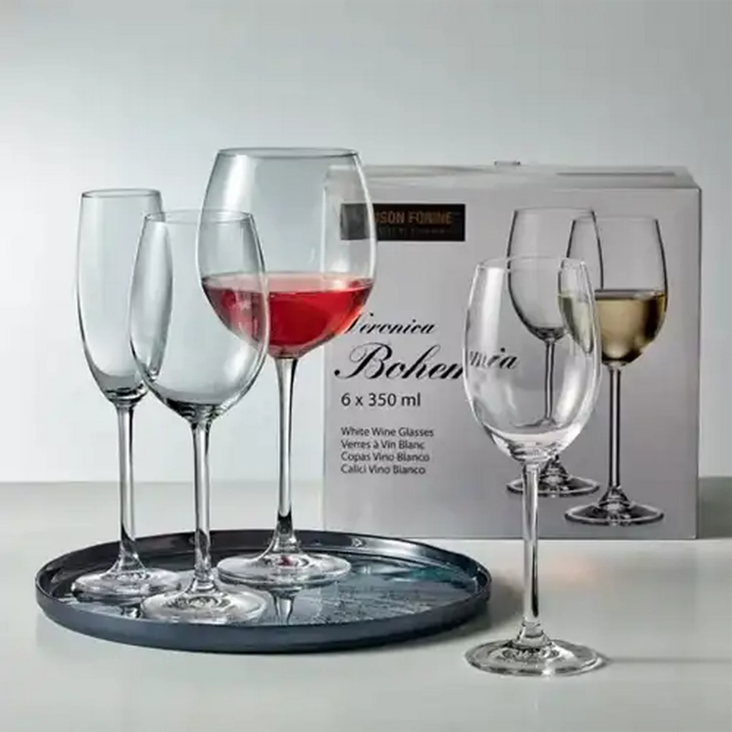 BOHEMIA F.Halama アレキサンドライト ガラス デカンタ セット Checkers Sixty60 | Maison Forine Veronica Bohemia Magnum Goblet
