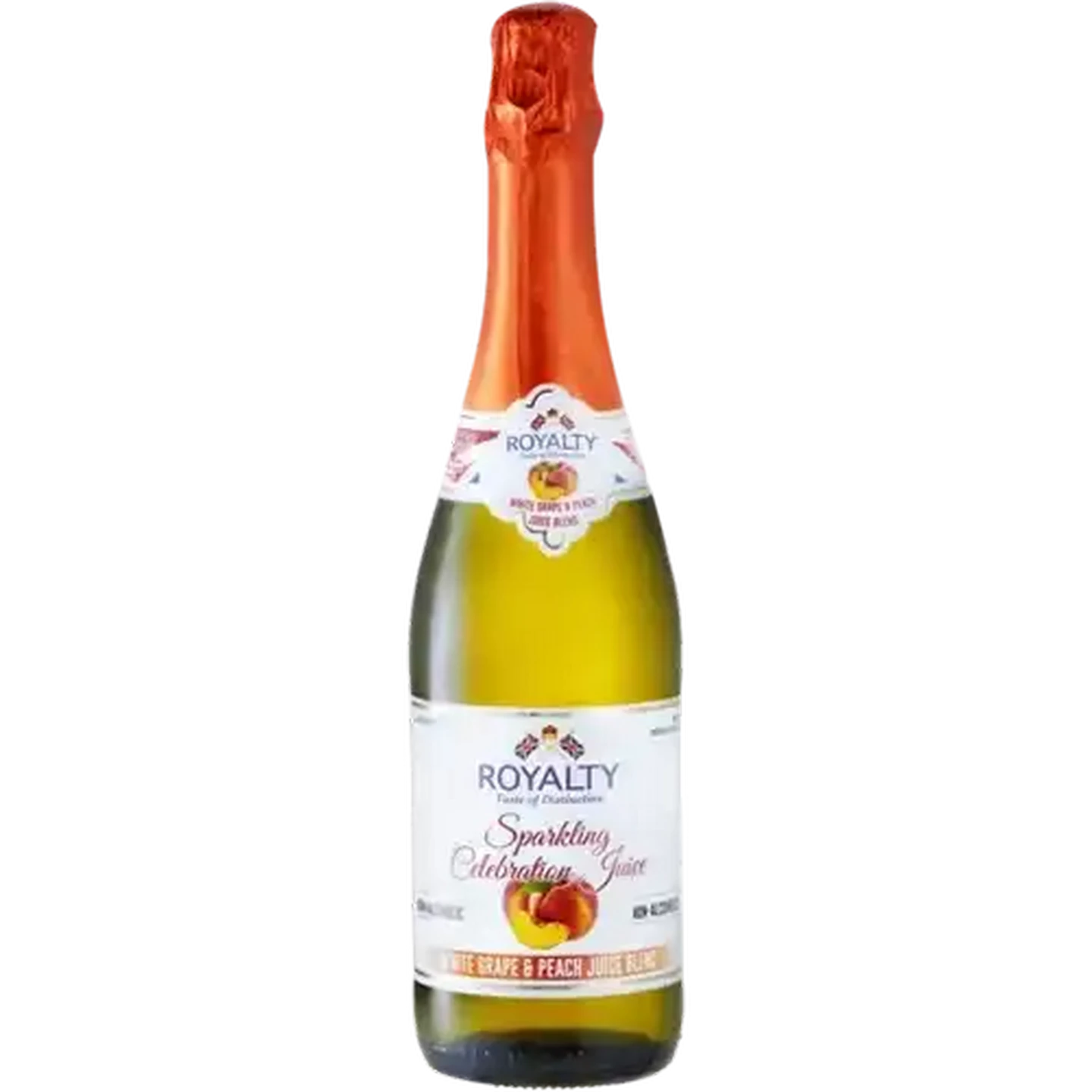 Image of Royalty White Grape & Peach Flavoured Non-Alcoholic Sparkling Juice Bottle 750ml