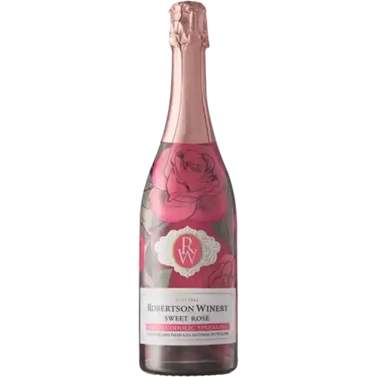 Image of Robertson Winery Non-Alcoholic Sweet Sparkling Rosé Wine Bottle 750ml