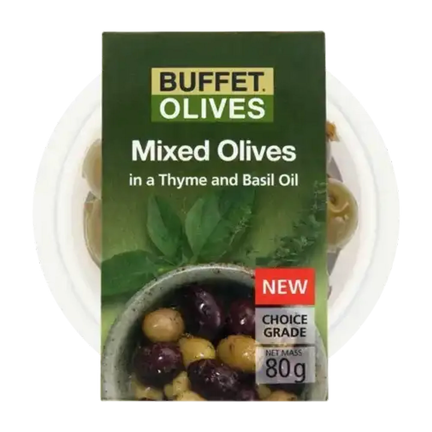moscase ballistics オリーブ　moscokezuru付き Checkers Sixty60 | Buffet Olives Mixed Olives In Thyme & Basil Oil 80g