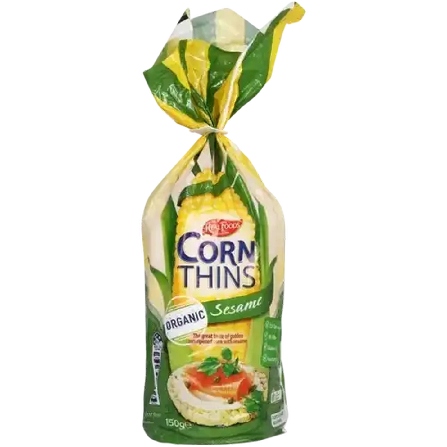 Image of Real Foods Corn Thins Sesame 150g
