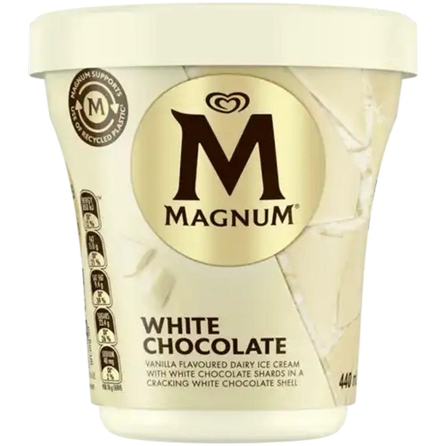 Image of Magnum White Chocolate Vanilla Flavoured Ice Cream Tub 440ml