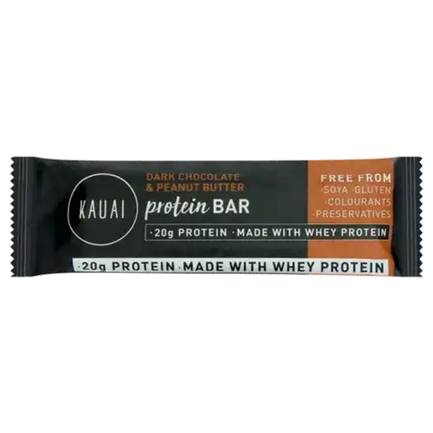 Image of Kauai Peanut Butter Flavoured Dark Chocolate Protein Bar 72g