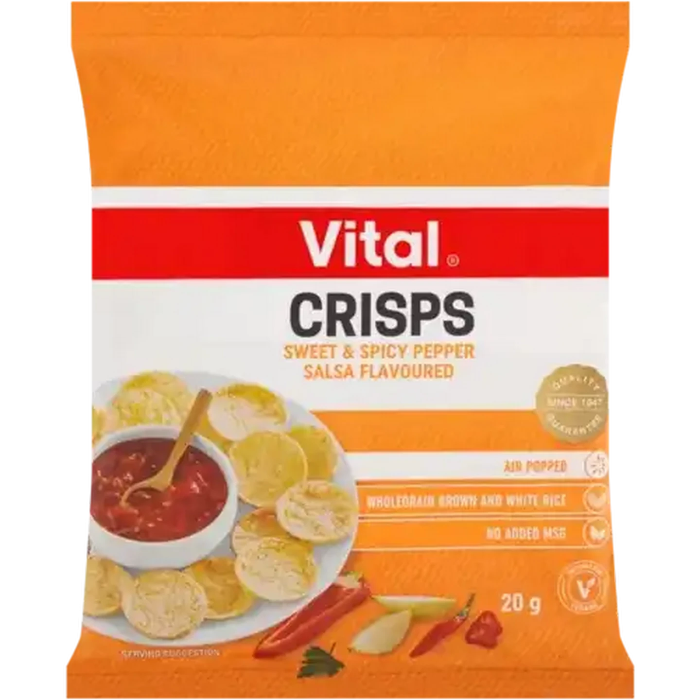 Image of Vital Rice Crisps Sweet & Spicy Pepper Salsa Flavour 20g