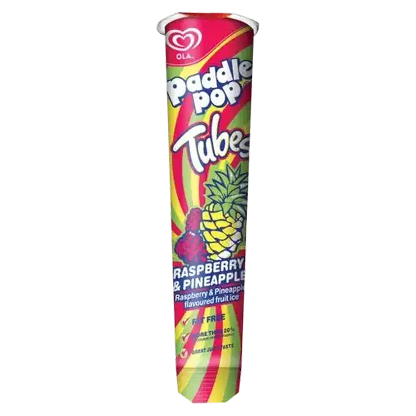 Image of Ola Paddle Pop Pineapple & Raspberry Flavoured Fruit Ice Tube 90ml