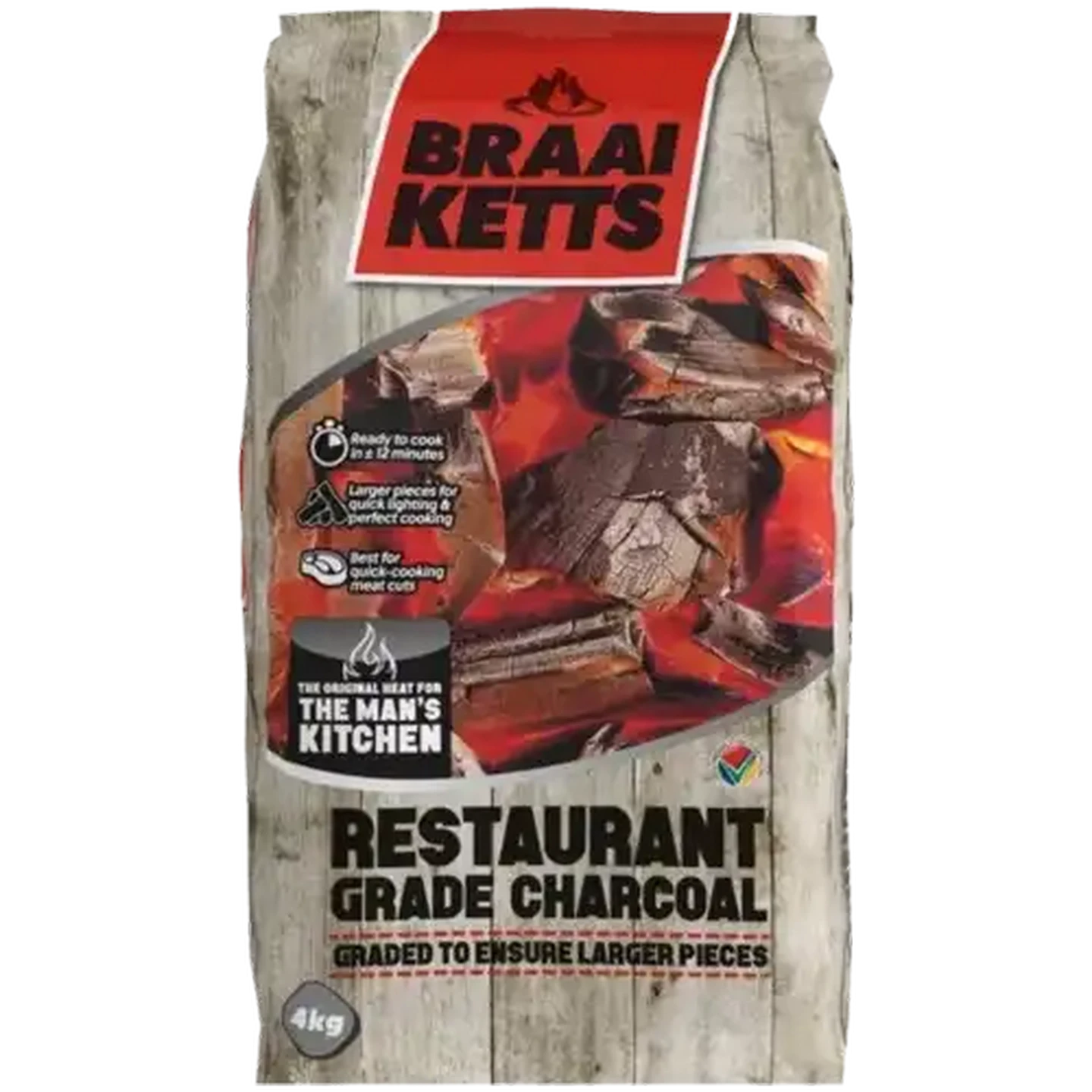 Checkers Sixty60 | Braaiketts Restaurant Grade Charcoal Bag 4kg