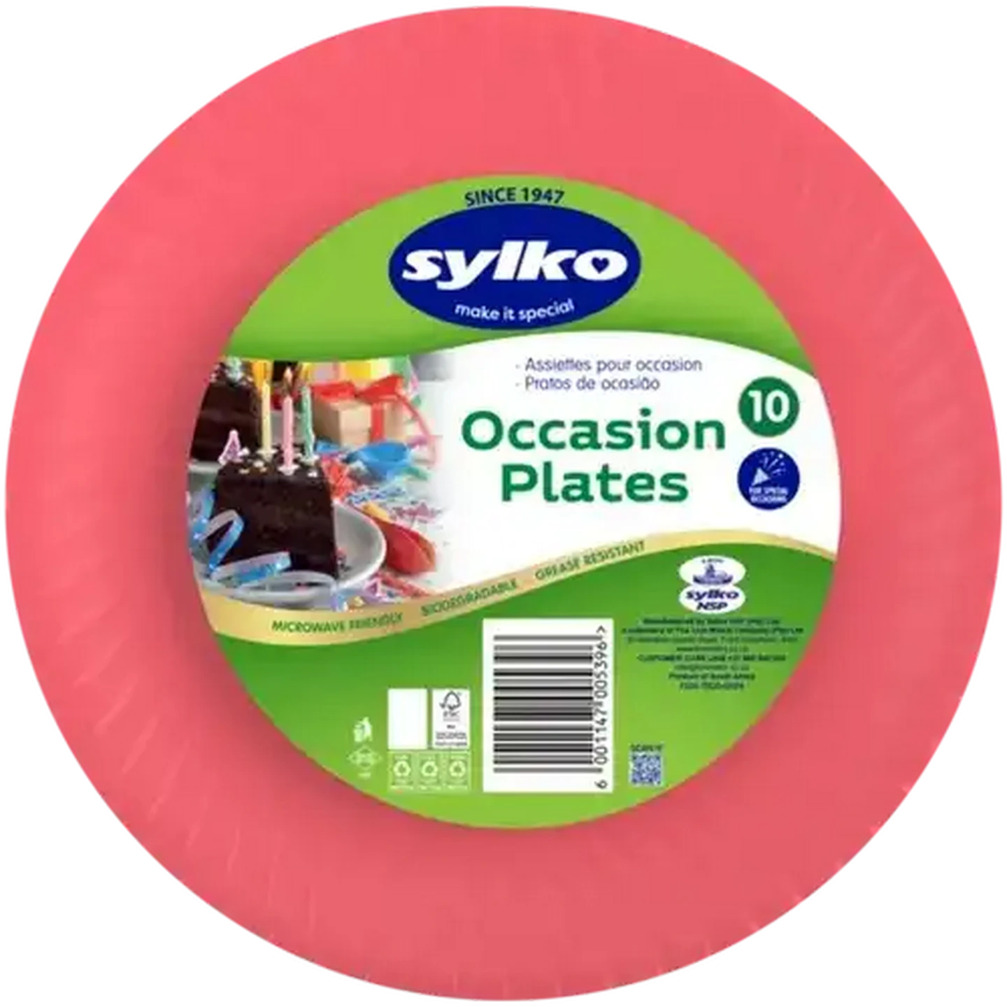 Image of Sylko Pink Occasion Plates 10 Pack
