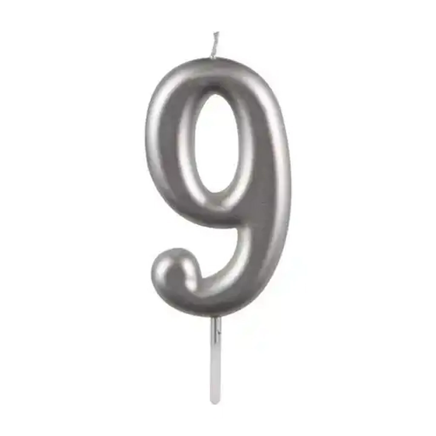 Image of Party Xpress Metallic Silver Chrome Party No.9 Candle