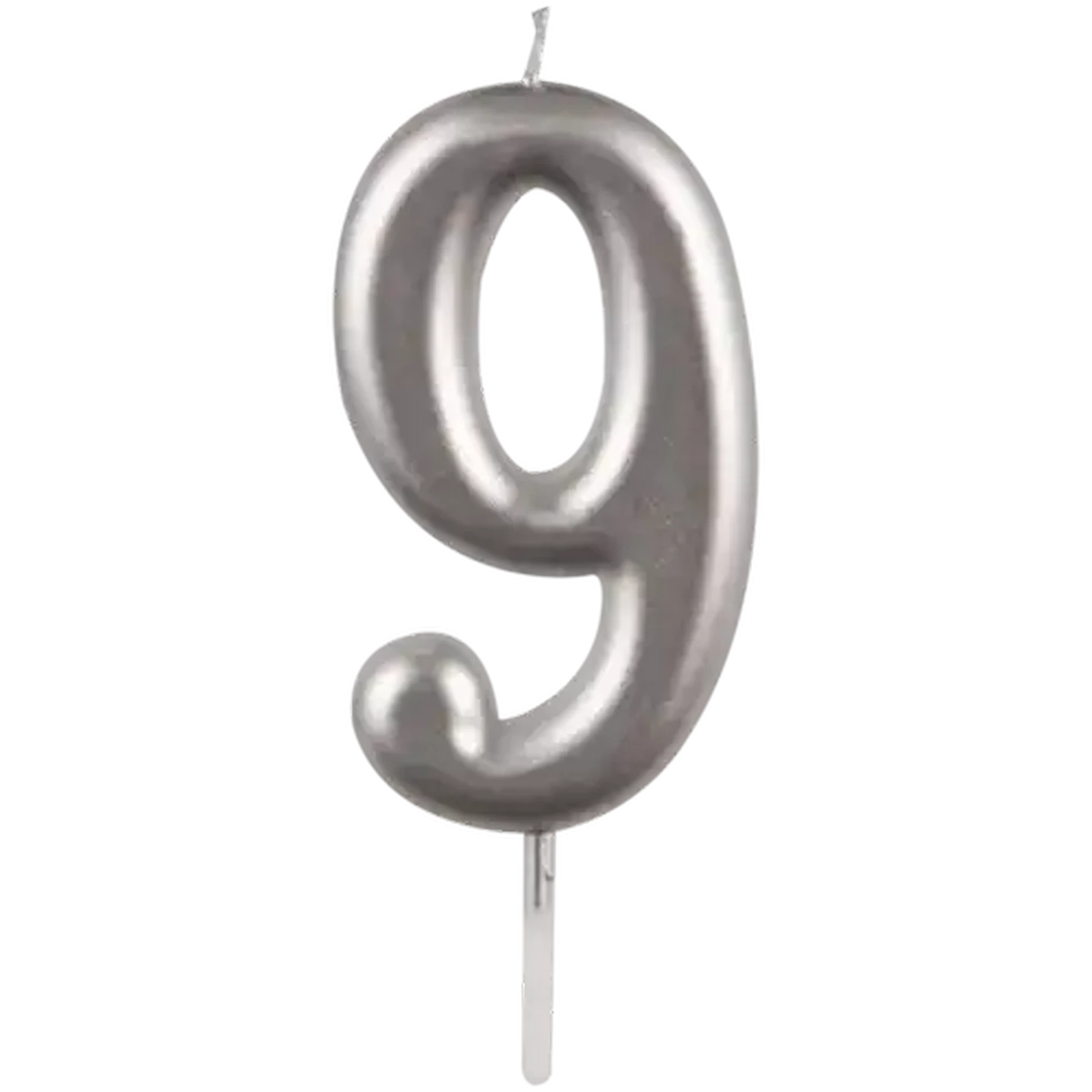 Image of Party Xpress Metallic Silver Chrome Party No.9 Candle