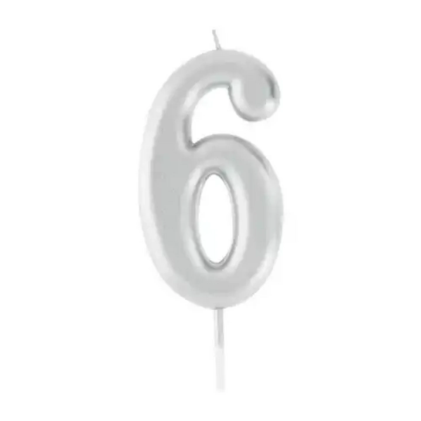Image of Party Xpress Metallic Silver Chrome Party No.6 Candle