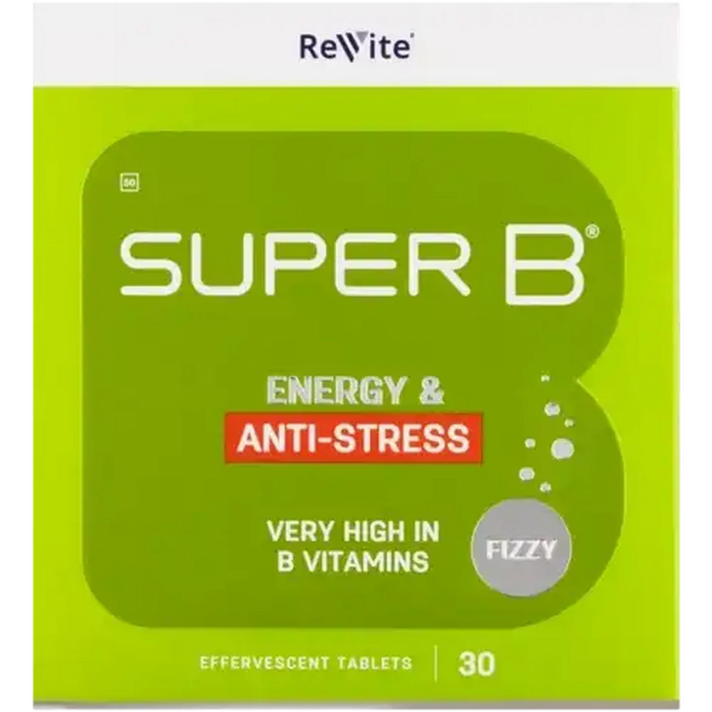 Image of Revite Super B Energy & Anti-Stress Effervescent Tablets 30 Pack